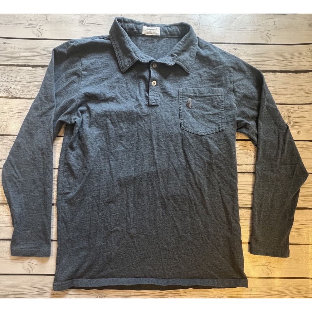 Johnnie-O Pocket Polo Blue Shirt Men's Long Sleeve Casual Golf Size M Medium
